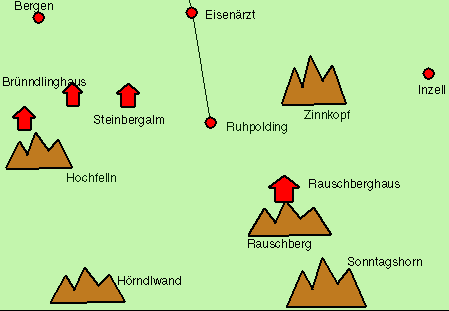 Skizze Ruhpolding und Umgebung